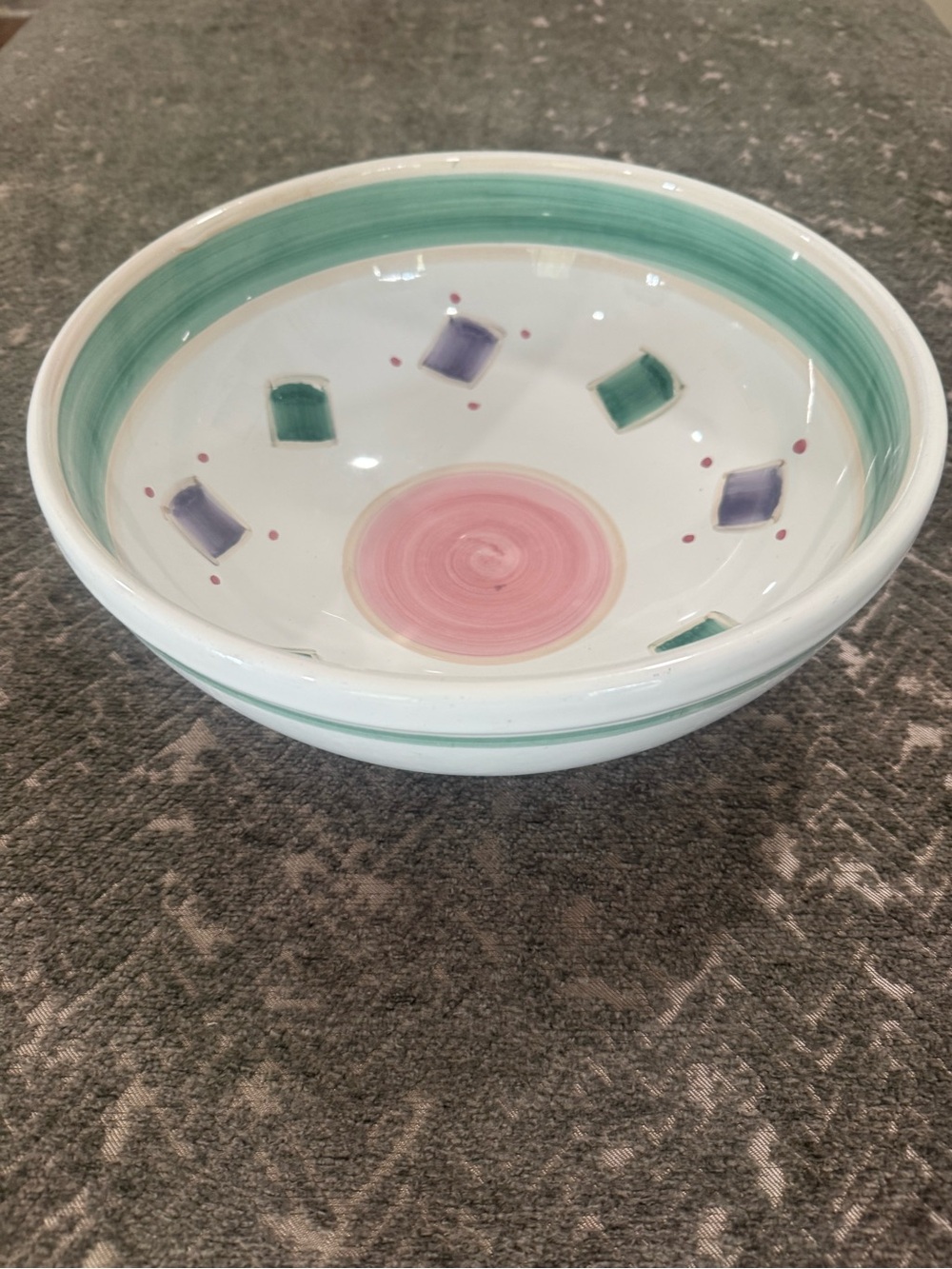 Vintage Caleca Belvidere Italy Hand Painted Ceramic Serving Bowl 11.5